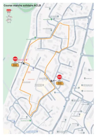 plan de la marche course solidaire au profit de Génavie 2024