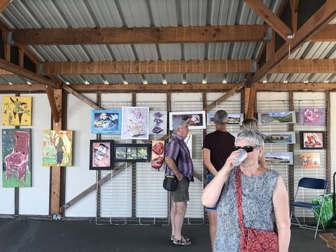 Expo d'artisants du quartier pendant la fete de la bergerie ACLB 2018
